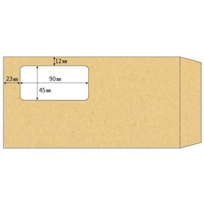 窓つき封筒 長形3号/クラフト紙の画像