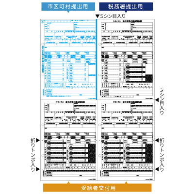 所得税源泉徴収票 A3 4面の画像