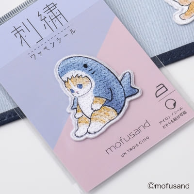 刺繍ワッペンシール サメにゃんの画像02